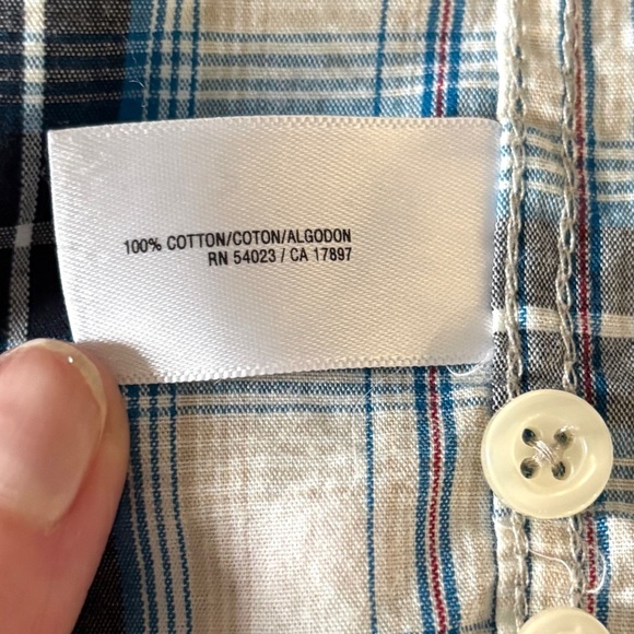 Old Navy Men's Size XL Button Down Long Sleeve Blue White Western Pearl Snaps - Picture 11 of 12